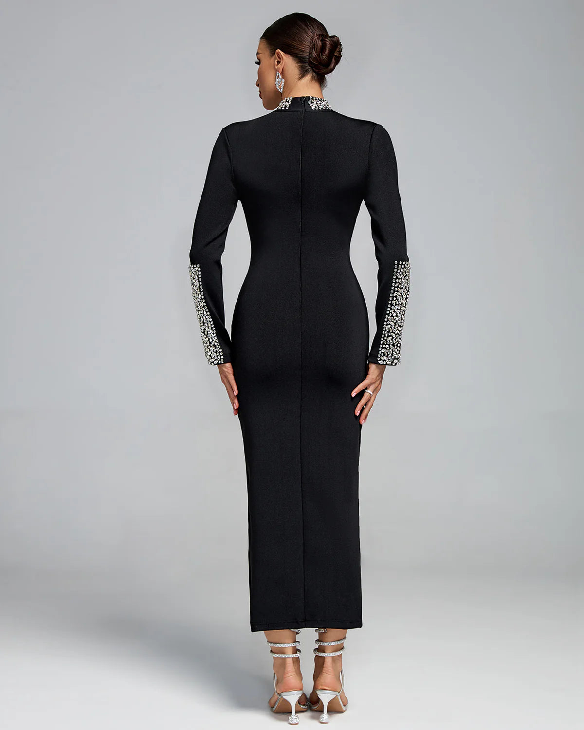 Mila Taşlı Bandaj Midi Elbise