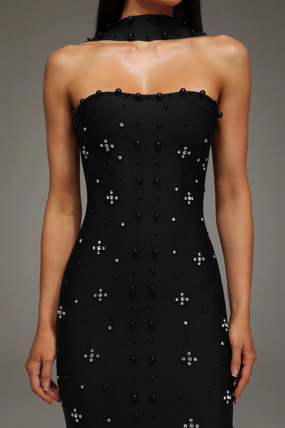 Nesya İnci Bandaj Uzun Elbise