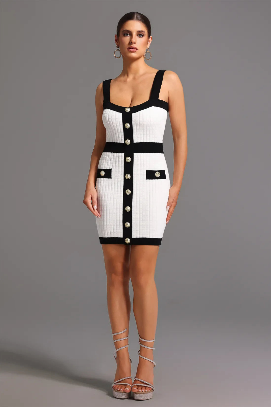 Tine Kolsuz Kare Yaka Mini Elbise