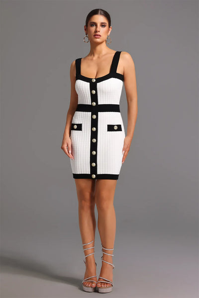 Tine Kolsuz Kare Yaka Mini Elbise