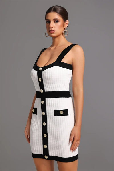 Tine Kolsuz Kare Yaka Mini Elbise