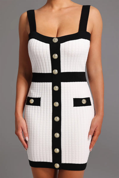 Tine Kolsuz Kare Yaka Mini Elbise