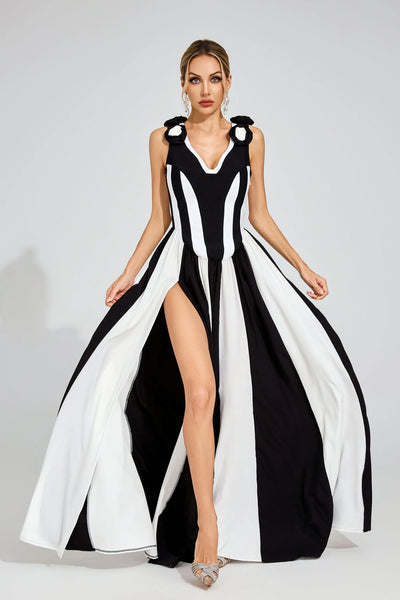 Saul Siyah Bandaj Uzun Elbise