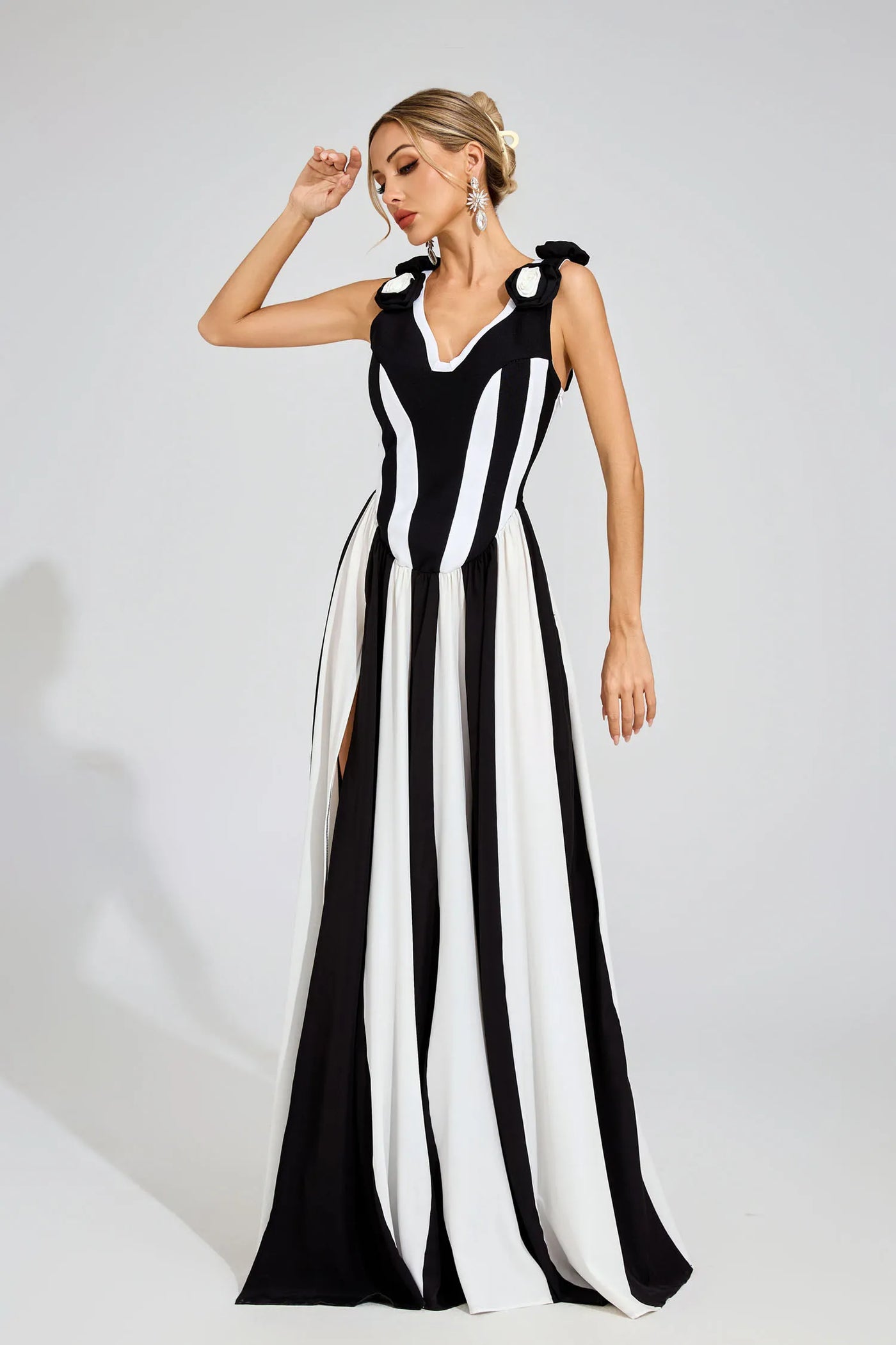 Saul Siyah Bandaj Uzun Elbise