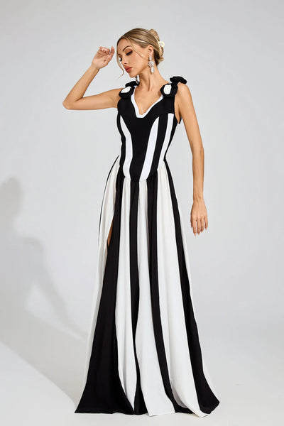 Saul Siyah Bandaj Uzun Elbise