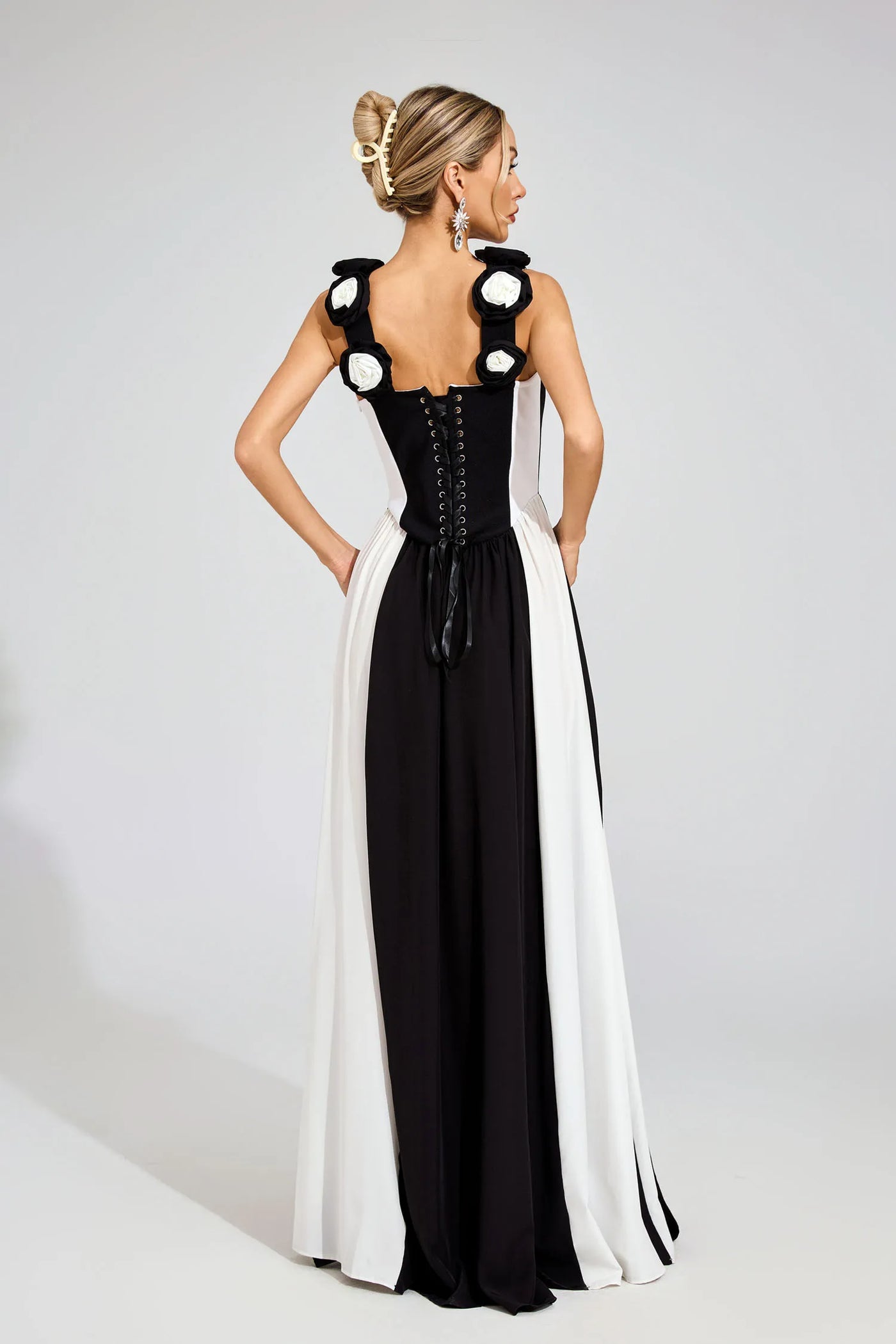 Saul Siyah Bandaj Uzun Elbise