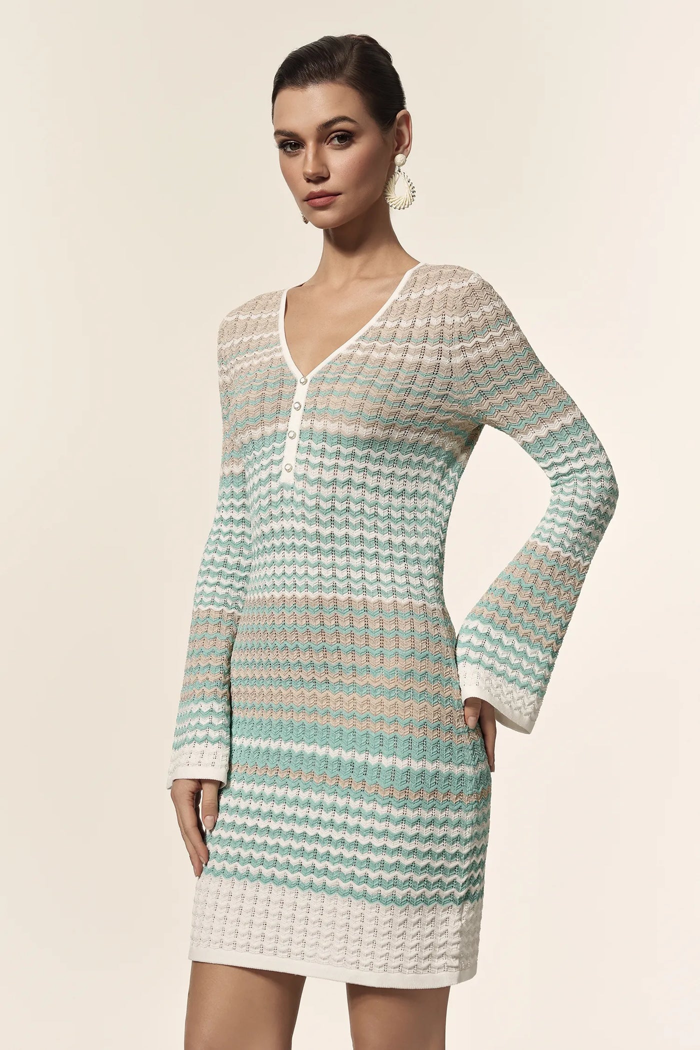 Sofia Uzun Kollu Mini Elbise