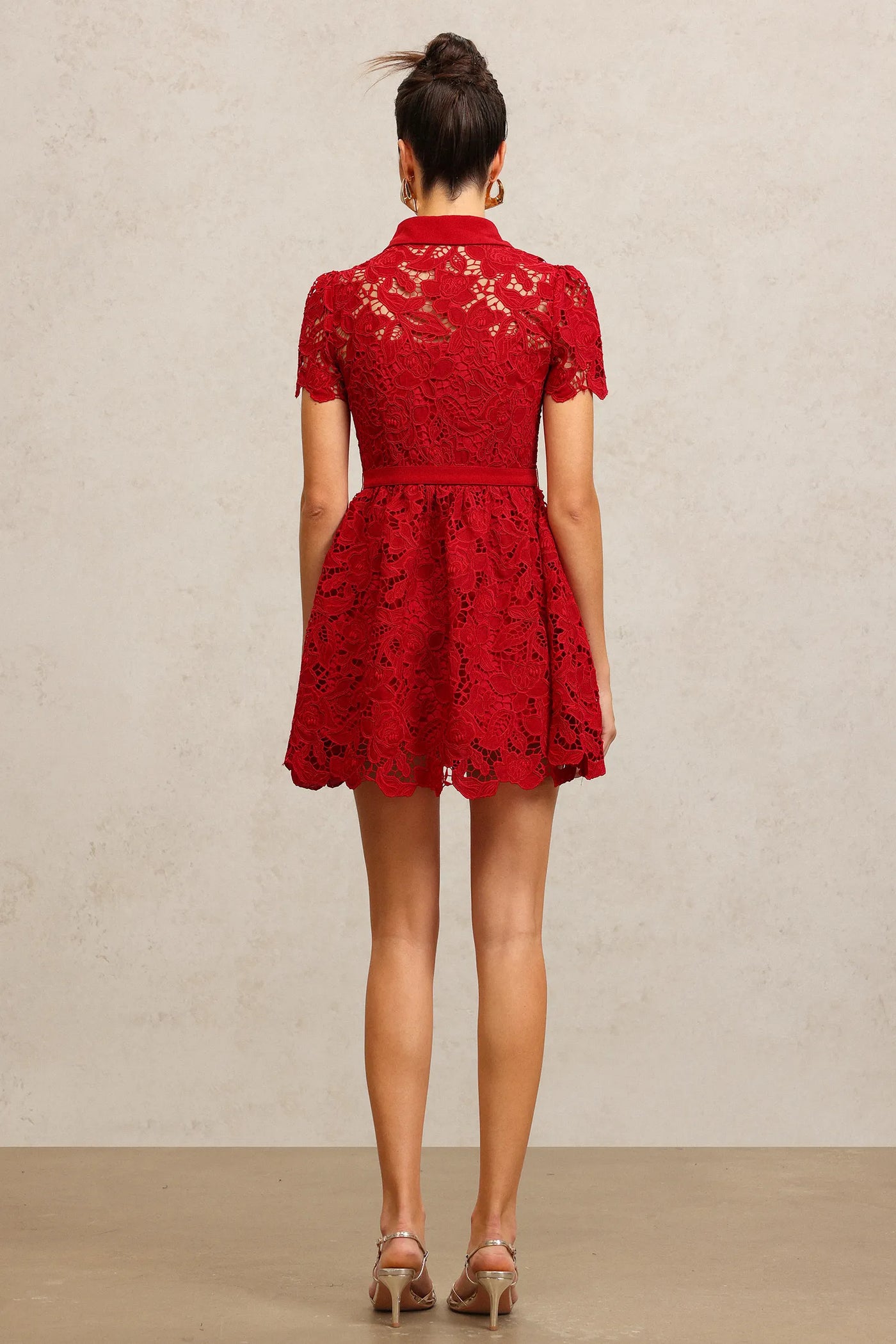 Unica Yaka Dantel Mini Elbise