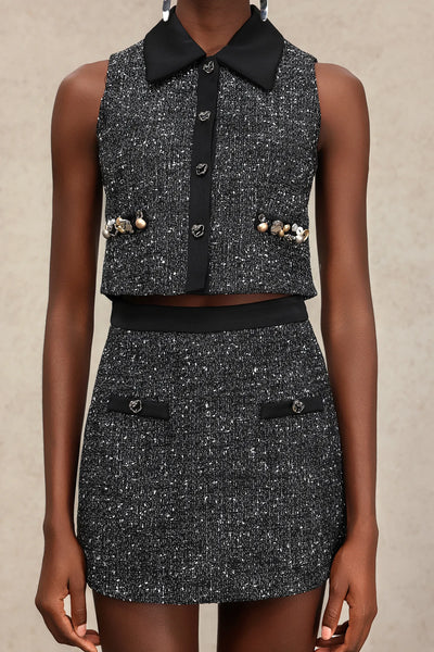 Oly Diamond Kolsuz Üst ve Etek İki Parçalı Takım