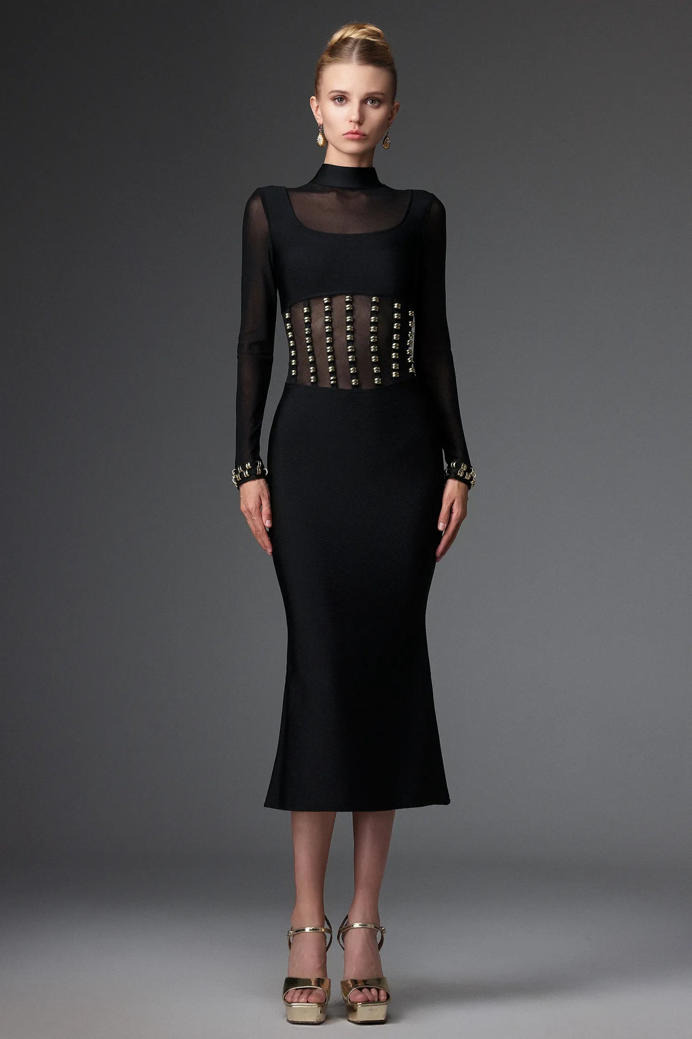 Eirene File Bandaj Uzun Elbise