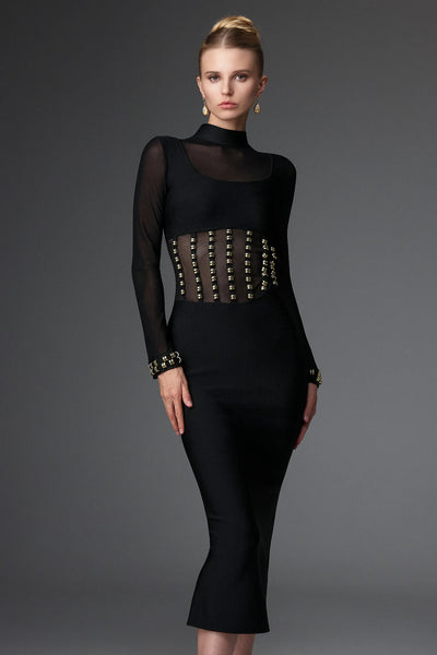 Eirene File Bandaj Uzun Elbise