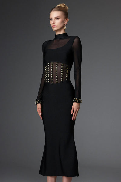 Eirene File Bandaj Uzun Elbise