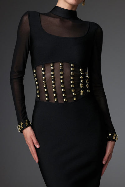 Eirene File Bandaj Uzun Elbise