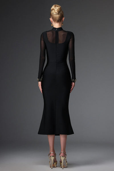 Eirene File Bandaj Uzun Elbise